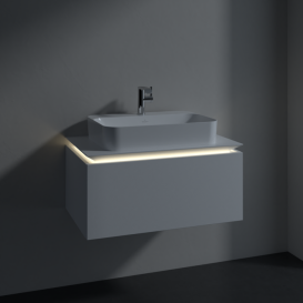 Тумба под раковину Villeroy & Boch Legato 80х38 см с подсветкой ДСП белый матовый B753L0MS