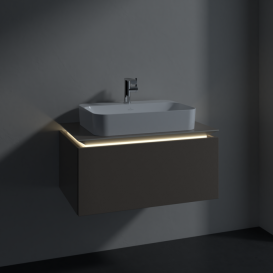 Тумба под раковину Villeroy & Boch Legato 80х38 см с подсветкой ДСП трюфель серый B753L0VG