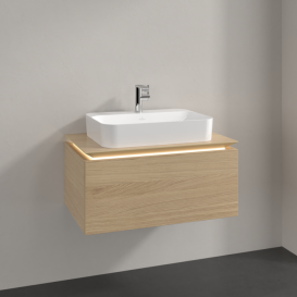 Тумба под раковину Villeroy & Boch Legato 80х38 см с подсветкой ДСП северный дуб B753L0VJ