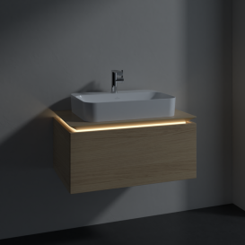Тумба под раковину Villeroy & Boch Legato 80х38 см с подсветкой ДСП северный дуб B753L0VJ