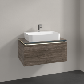 Тумба під раковину Villeroy & Boch Legato 80х38 см з підсвічуванням ДСП кам'яний дуб B753L0RK