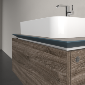 Тумба під раковину Villeroy & Boch Legato 80х38 см з підсвічуванням ДСП кам'яний дуб B753L0RK