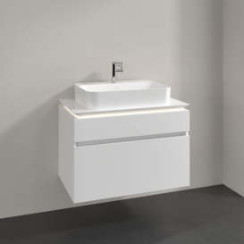 Тумба под раковину Villeroy & Boch Legato 80х55 см с подсветкой МДФ/ДСП белый глянцевый B754L0DH