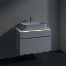 Тумба под раковину Villeroy & Boch Legato 80х55 см с подсветкой МДФ/ДСП белый глянцевый B754L0DH