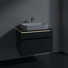 Тумба під раковину Villeroy & Boch Legato 80х55 см з підсвічуванням МДФ/ДСП глянсовий сірий B754L0FP