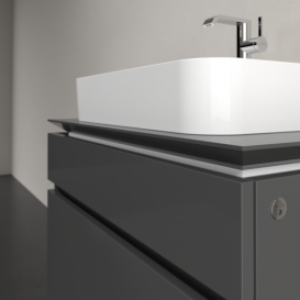 Тумба під раковину Villeroy & Boch Legato 80х55 см з підсвічуванням МДФ/ДСП глянсовий сірий B754L0FP