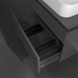 Тумба під раковину Villeroy & Boch Legato 80х55 см з підсвічуванням МДФ/ДСП глянсовий сірий B754L0FP