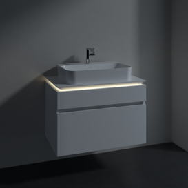 Тумба під раковину Villeroy & Boch Legato 80х55 см з підсвічуванням ДСП білий матовий B754L0MS