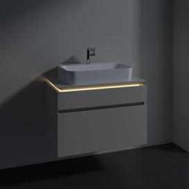 Тумба под раковину Villeroy & Boch Legato 80х55 см с подсветкой ДСП нежно-серый B754L0VK