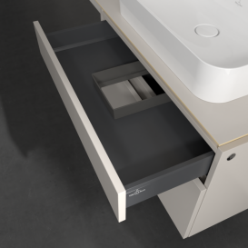 Тумба под раковину Villeroy & Boch Legato 80х55 см с подсветкой ДСП нежно-серый B754L0VK