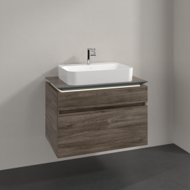 Тумба під раковину Villeroy & Boch Legato 80х55 см з підсвічуванням ДСП кам'яний дуб B754L0RK
