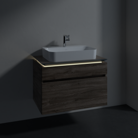 Тумба під раковину Villeroy & Boch Legato 80х55 см з підсвічуванням ДСП кам'яний дуб B754L0RK