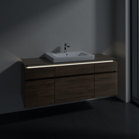 Тумба під раковину Villeroy & Boch Legato 140х55 см з підсвічуванням ДСП дуб аризона B685L0VH