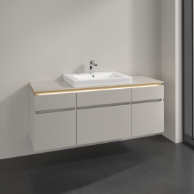 Тумба под раковину Villeroy & Boch Legato 140х55 см с подсветкой ДСП нежно-серый B685L0VK