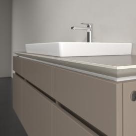 Тумба під раковину Villeroy & Boch Legato 140х55 см з підсвічуванням ДСП сірий трюфель B685L0VG