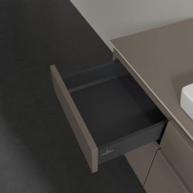 Тумба під раковину Villeroy & Boch Legato 140х55 см з підсвічуванням ДСП сірий трюфель B685L0VG