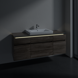 Тумба под раковину Villeroy & Boch Legato 140х55 см с подсветкой ДСП каменный дуб B685L0RK