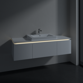 Тумба под раковину Villeroy & Boch Legato 140х38 см с подсветкой МДФ/ДСП белый глянцевый B684L0DH