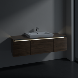 Тумба под раковину Villeroy & Boch Legato 140х38 см с подсветкой ДСП дуб аризона B684L0VH