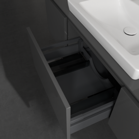 Тумба под раковину Villeroy & Boch Legato 140х38 см с подсветкой МДФ/ДСП глянцевый серый B684L0FP