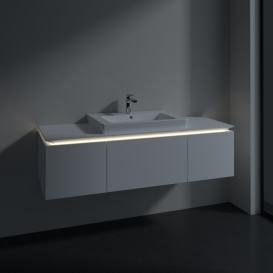 Тумба под раковину Villeroy & Boch Legato 140х38 см с подсветкой ДСП белый матовый B684L0MS