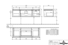 Тумба под раковину Villeroy & Boch Legato 140х38 см с подсветкой ДСП дуб канзас B684L0RH