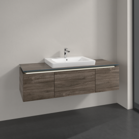 Тумба под раковину Villeroy & Boch Legato 140х38 см с подсветкой ДСП каменный дуб B684L0RK