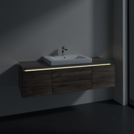 Тумба под раковину Villeroy & Boch Legato 140х38 см с подсветкой ДСП каменный дуб B684L0RK