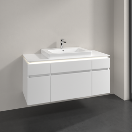 Тумба під раковину Villeroy & Boch Legato 120х55 см з підсвічуванням ДСП білий матовий B683L0MS