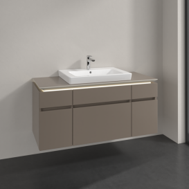 Тумба під раковину Villeroy & Boch Legato 120х55 см з підсвічуванням ДСП сірий трюфель B683L0VG