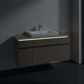 Тумба під раковину Villeroy & Boch Legato 120х55 см з підсвічуванням ДСП сірий трюфель B683L0VG