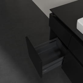 Тумба під раковину Villeroy&Boch Legato 120х55 см з підсвічуванням МДФ/ДСП чорний матовий лак B683L0PD