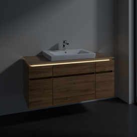 Тумба під раковину Villeroy & Boch Legato 120х55 см з підсвічуванням ДСП дуб канзас B683L0RH