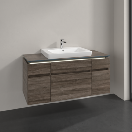 Тумба під раковину Villeroy & Boch Legato 120х55 см з підсвічуванням ДСП кам'яний дуб B683L0RK