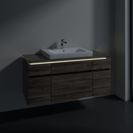 Тумба під раковину Villeroy & Boch Legato 120х55 см з підсвічуванням ДСП кам'яний дуб B683L0RK