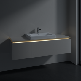 Тумба под раковину Villeroy & Boch Legato 120х38 см с подсветкой ДСП нежно-серый B682L0VK
