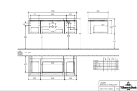 Тумба під раковину Villeroy & Boch Legato 120х38 см з підсвічуванням ДСП білий матовий B682L0MS