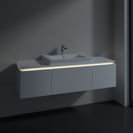 Тумба під раковину Villeroy & Boch Legato 120х38 см з підсвічуванням ДСП білий матовий B682L0MS