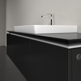 Тумба під раковину Villeroy&Boch Legato 120х38 см з підсвічуванням МДФ/ДСП чорний матовий лак B682L0PD