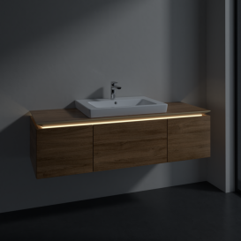Тумба під раковину Villeroy & Boch Legato 120х38 см з підсвічуванням ДСП дуб канзас B682L0RH