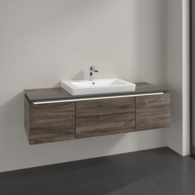 Тумба під раковину Villeroy & Boch Legato 120х38 см з підсвічуванням ДСП кам'яний дуб B682L0RK