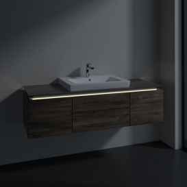 Тумба під раковину Villeroy & Boch Legato 120х38 см з підсвічуванням ДСП кам'яний дуб B682L0RK