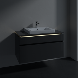 Тумба под раковину Villeroy & Boch Legato 100х55 см с подсветкой МДФ/ДСП глянцевый серый B681L0FP