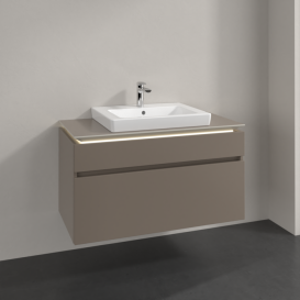 Тумба під раковину Villeroy & Boch Legato 100х55 см з підсвічуванням ДСП сірий трюфель B681L0VG