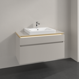 Тумба під раковину Villeroy & Boch Legato 100х55 см з підсвічуванням ДСП ніжно-сірий B681L0VK