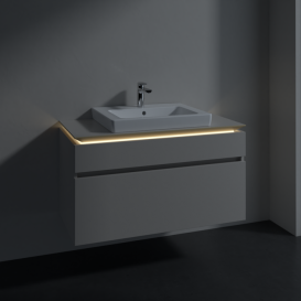 Тумба під раковину Villeroy & Boch Legato 100х55 см з підсвічуванням ДСП ніжно-сірий B681L0VK