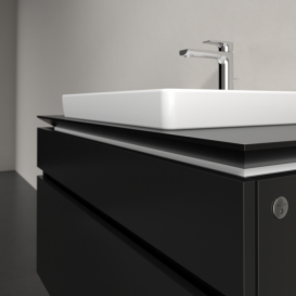 Тумба под раковину Villeroy & Boch Legato 100х55 см с подсветкой МДФ/ДСП черный матовый лак B681L0PD