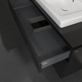 Тумба под раковину Villeroy & Boch Legato 100х55 см с подсветкой МДФ/ДСП черный матовый лак B681L0PD