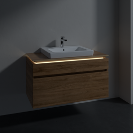 Тумба під раковину Villeroy & Boch Legato 100х55 см з підсвічуванням ДСП дуб канзас B681L0RH