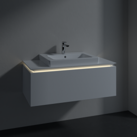 Тумба під раковину Villeroy & Boch Legato 100х38 см з підсвічуванням МДФ/ДСП білий глянсовий B680L0DH
